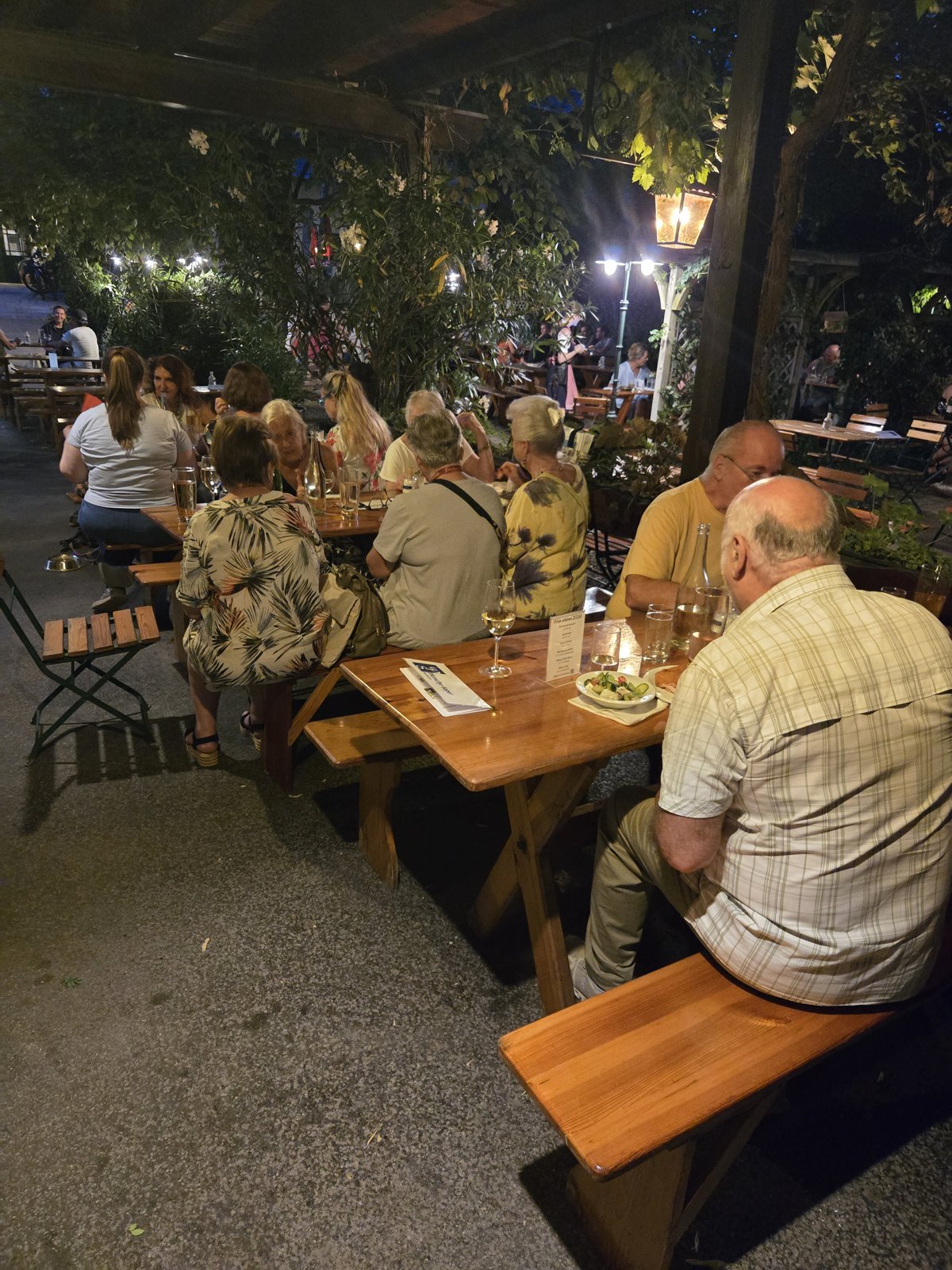 Chorgemeinschaft beim Sommerheurigen im Gasthaus Pferschi, Mödling